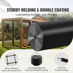 Hardware Cloth, 24'' x 100' Galvanized Wire Mesh Roll, 19 Gauge Chicken Wire Fence Roll, Vinyl Coating Metal Wire Mesh for Chicken Coop Barrier, Rabbit Snake Fences, Poultry Enclosures