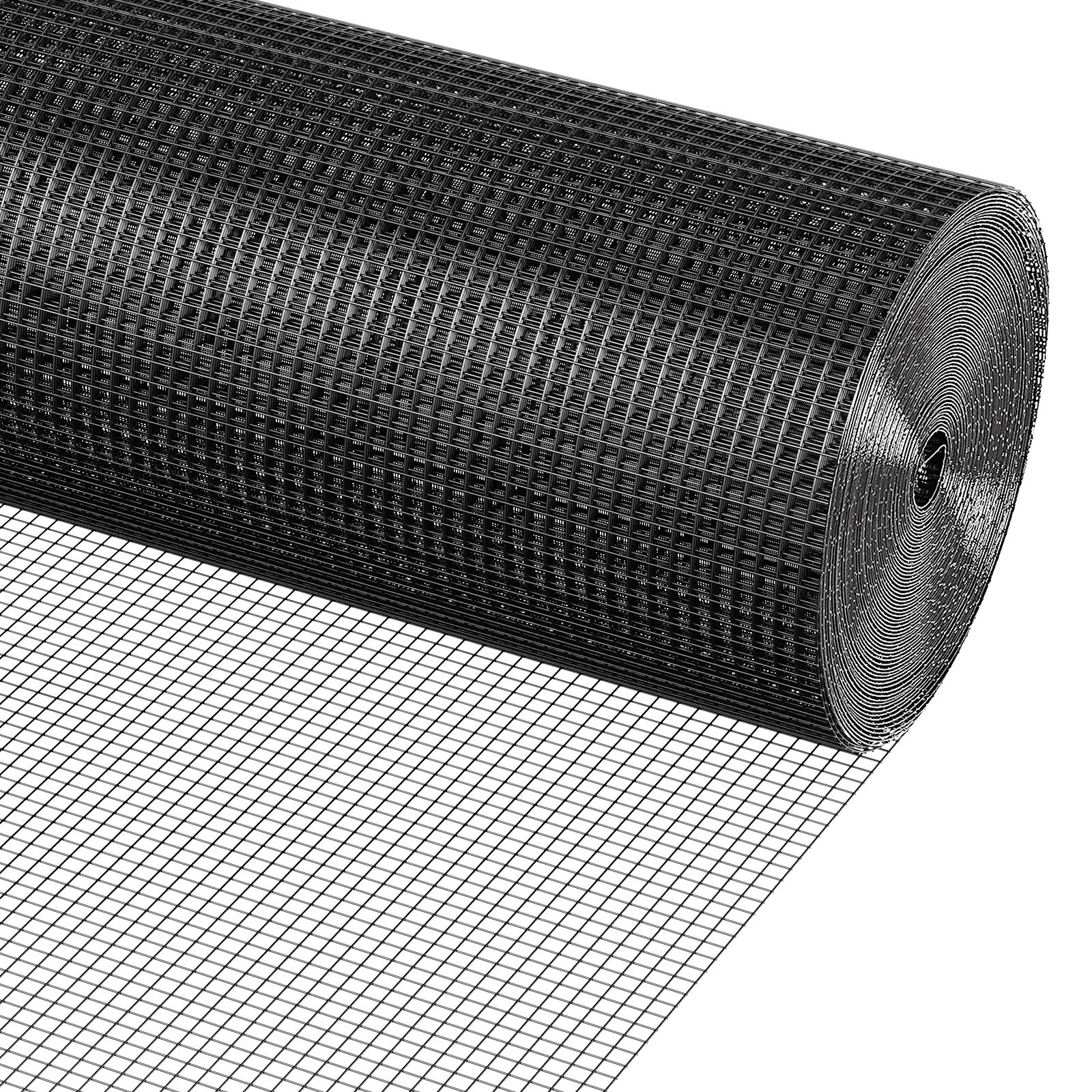 Hardware Cloth, 24'' x 100' Galvanized Wire Mesh Roll, 19 Gauge Chicken Wire Fence Roll, Vinyl Coating Metal Wire Mesh for Chicken Coop Barrier, Rabbit Snake Fences, Poultry Enclosures