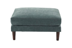 Beautiful Mineral Color Ottoman Morgan Fabric 1pc Ottoman Soft Cushion Wood Legs Living Room Furniture