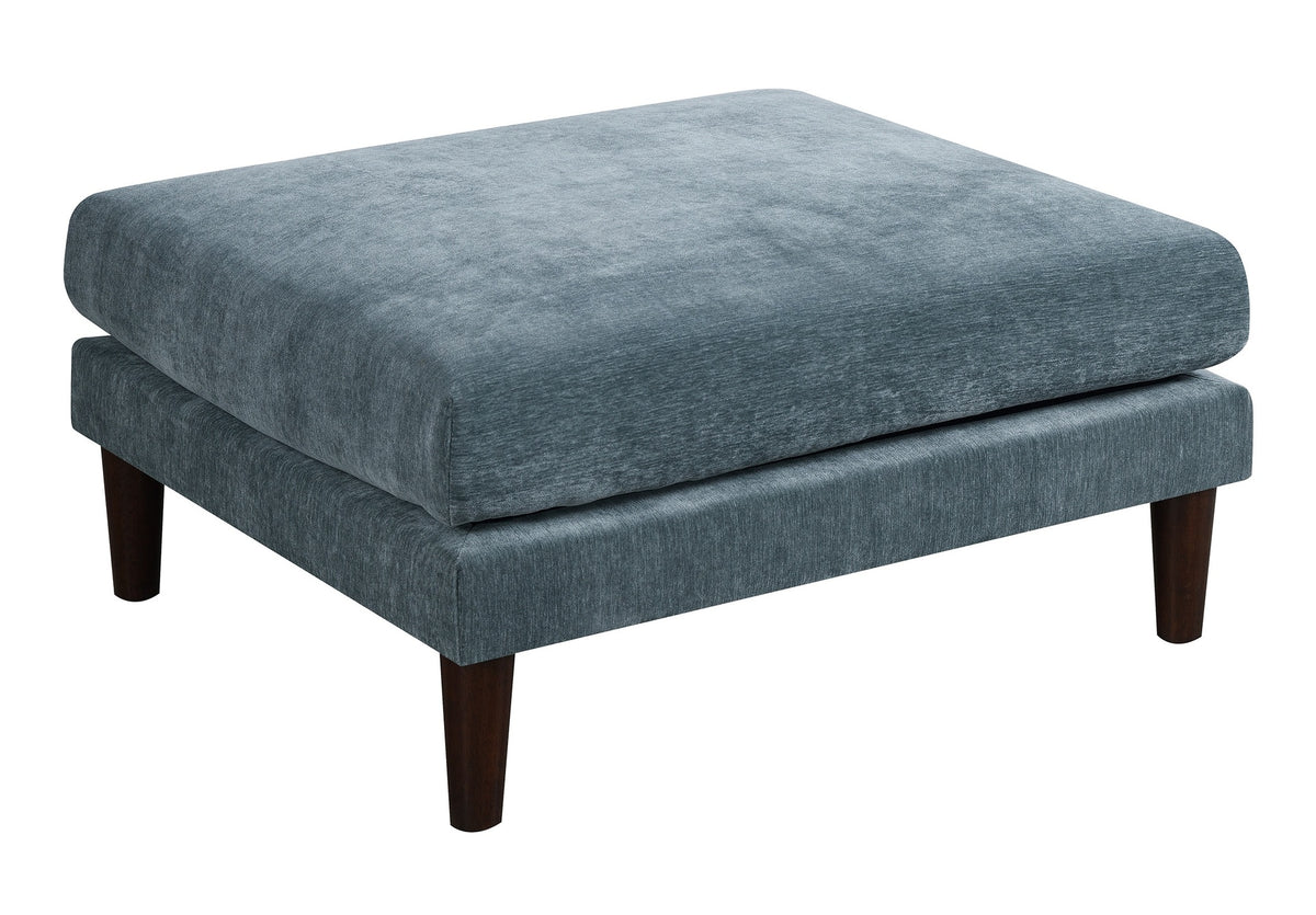 Beautiful Mineral Color Ottoman Morgan Fabric 1pc Ottoman Soft Cushion Wood Legs Living Room Furniture
