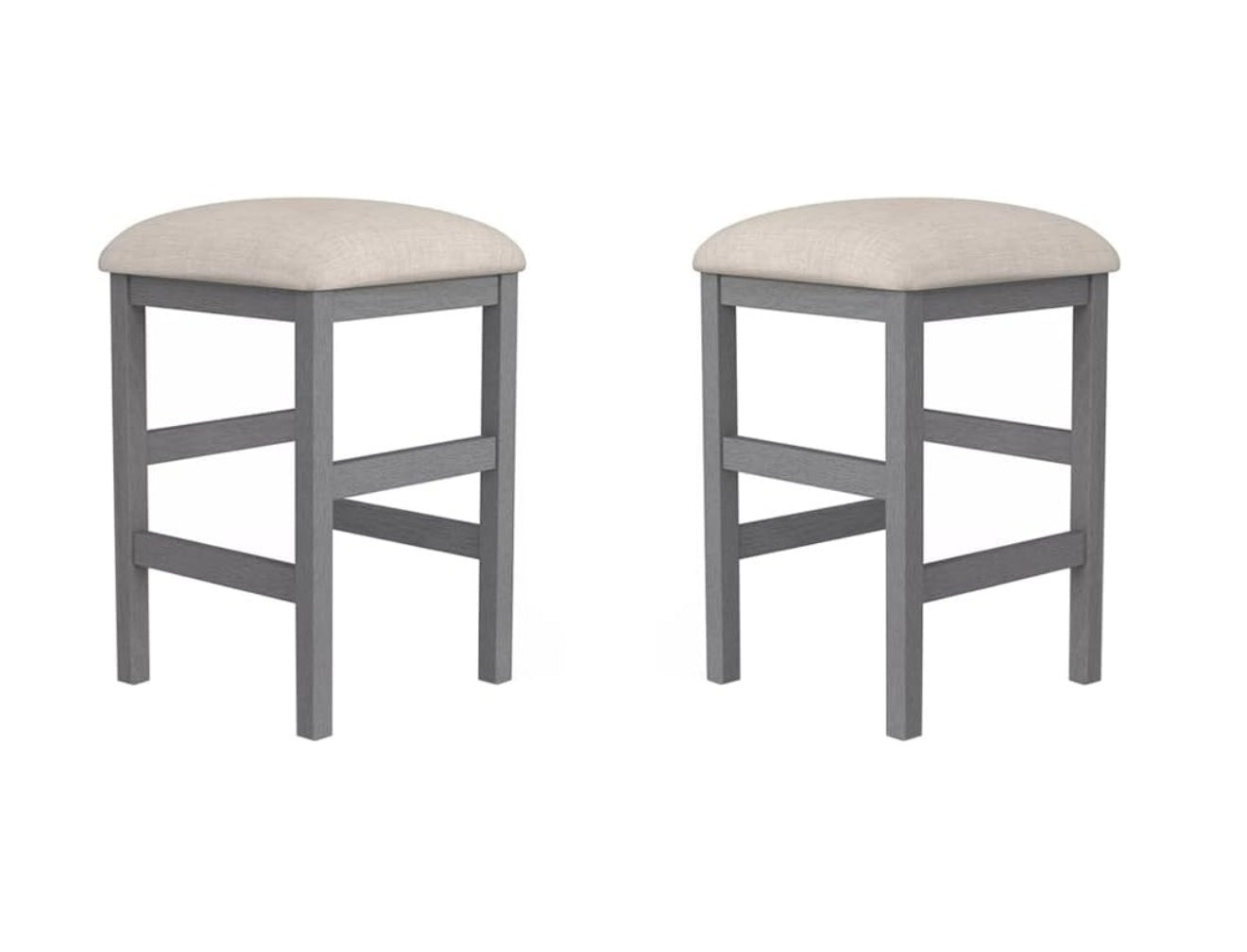 Rustic 5pc Dining Set Counter Height Dining Table w Storage drawer Faux Marble Top 4x Stools Light Gray Dining Room Furniture