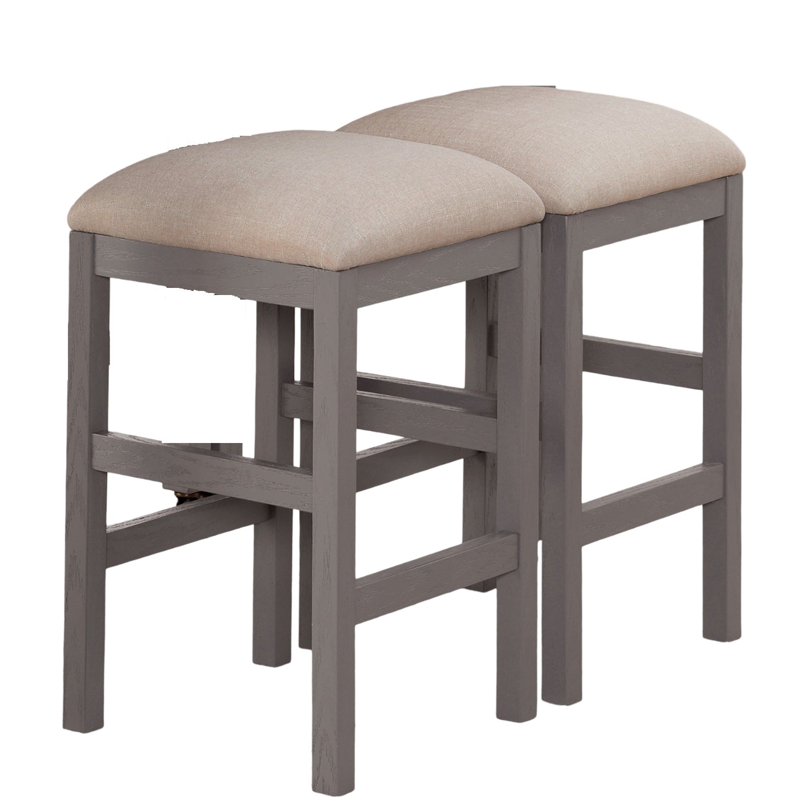 Rustic 3pc Dining Set Counter Height Dining Table w Storage drawer Faux Marble Top 2x Stools Light Gray Dining Room Furniture
