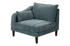 Gorgeous Mineral Color LAF / RAF One Arm Chair Morgan Fabric 1pc Chair Pillow Soft Cushion Wood Legs Living Room Furniture