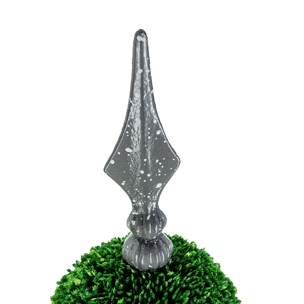 D7x26.5" Artificial Two-Tiered Boxwood Sphere Topiary on Metal Spire