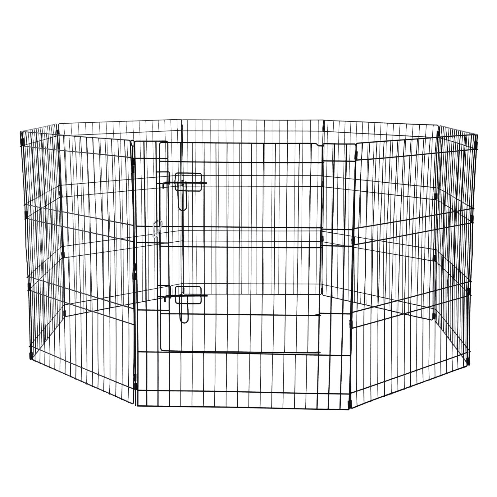 Dog Playpen 8 Panels Foldable Metal Dog Exercise Pen with Pad Cover 30"H