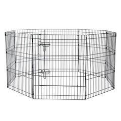 Dog Playpen 8 Panels Foldable Metal Dog Exercise Pen with Pad Cover 30"H