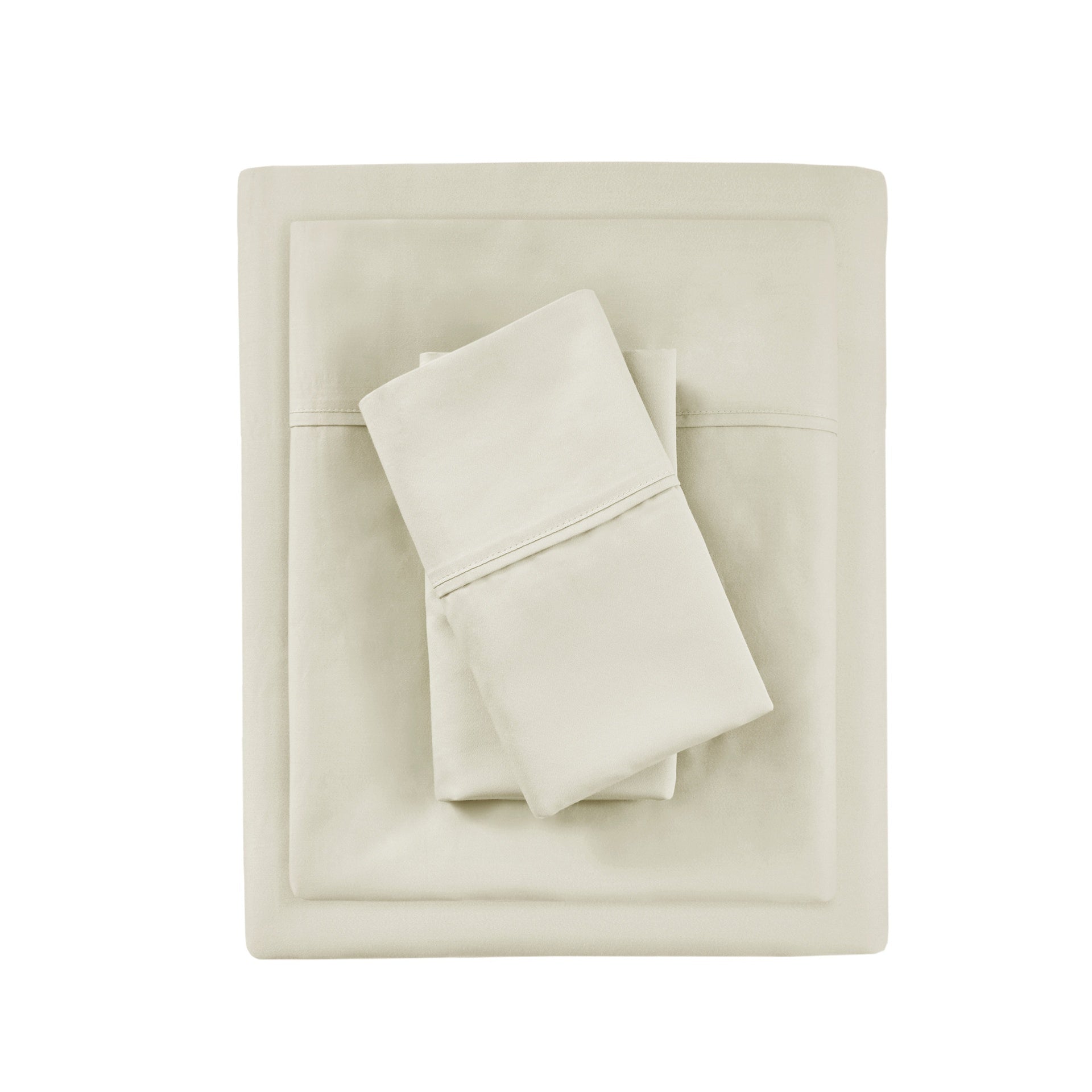 4-Piece King HeiQ Smart Temperature Cotton Blend Sheet Set, Ivory