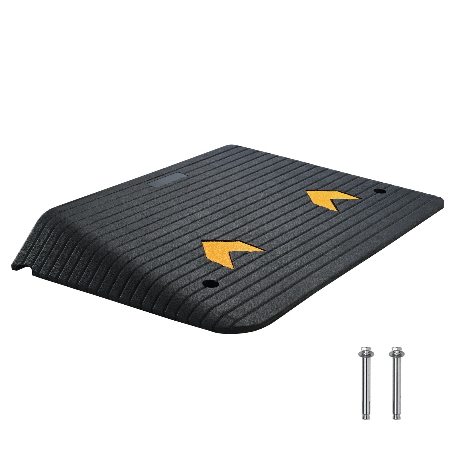 Rubber Threshold Ramp, 4" Rise Wheelchair Ramp Doorway, Recycled Rubber Power Curb Ramp Rated 33069 Lbs Load Capacity, Non-Slip Textured Surface Rubber Ramp for Wheelchair Car Scooter