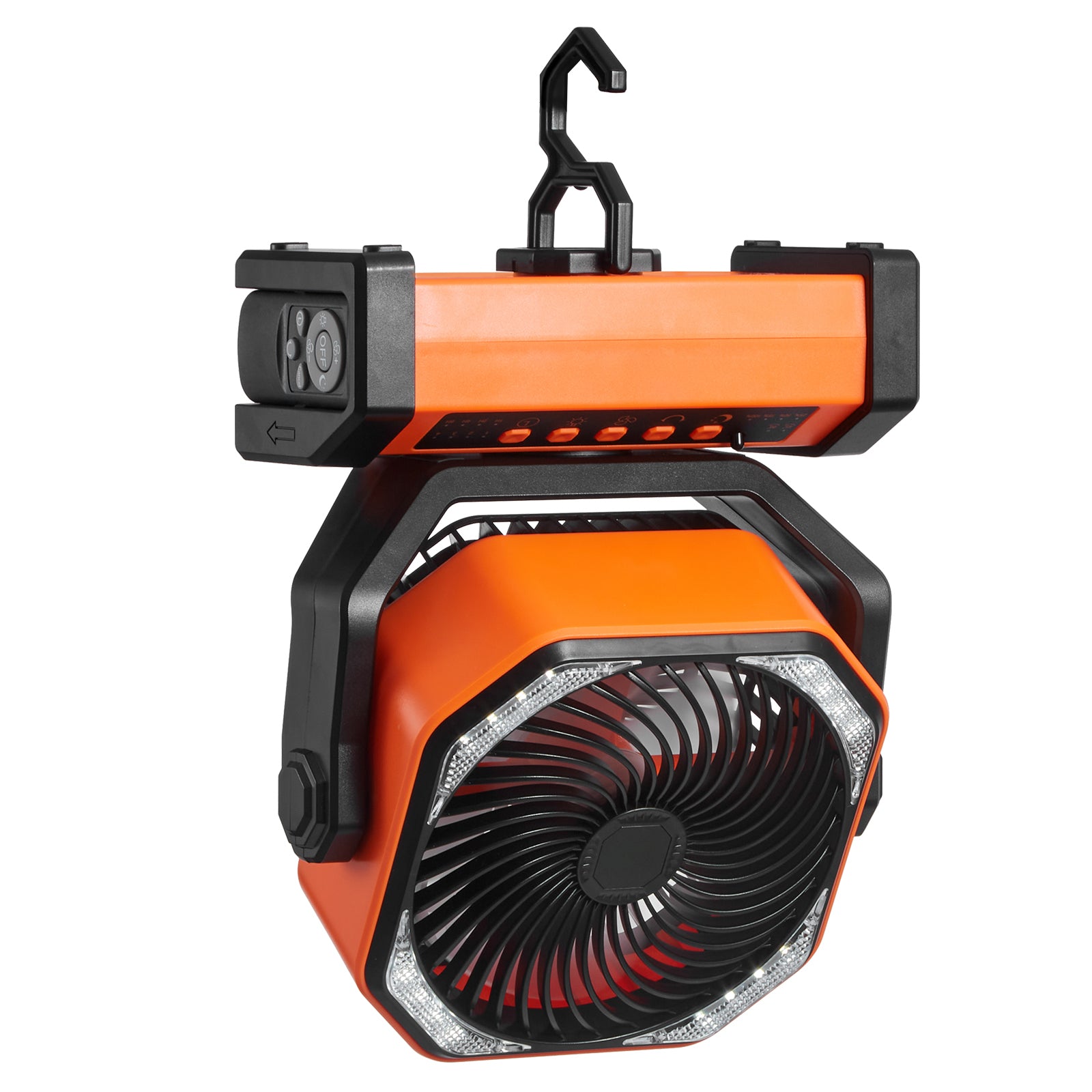 Portable Fan Rechargeable 9 inch, Battery Powered Fan with LED Lantern, 4 Speeds Adjustable & 45°/90°Automatic Swivel & Timer , USB Battery Operated Fans for Travel Bedroom Home Camping Office
