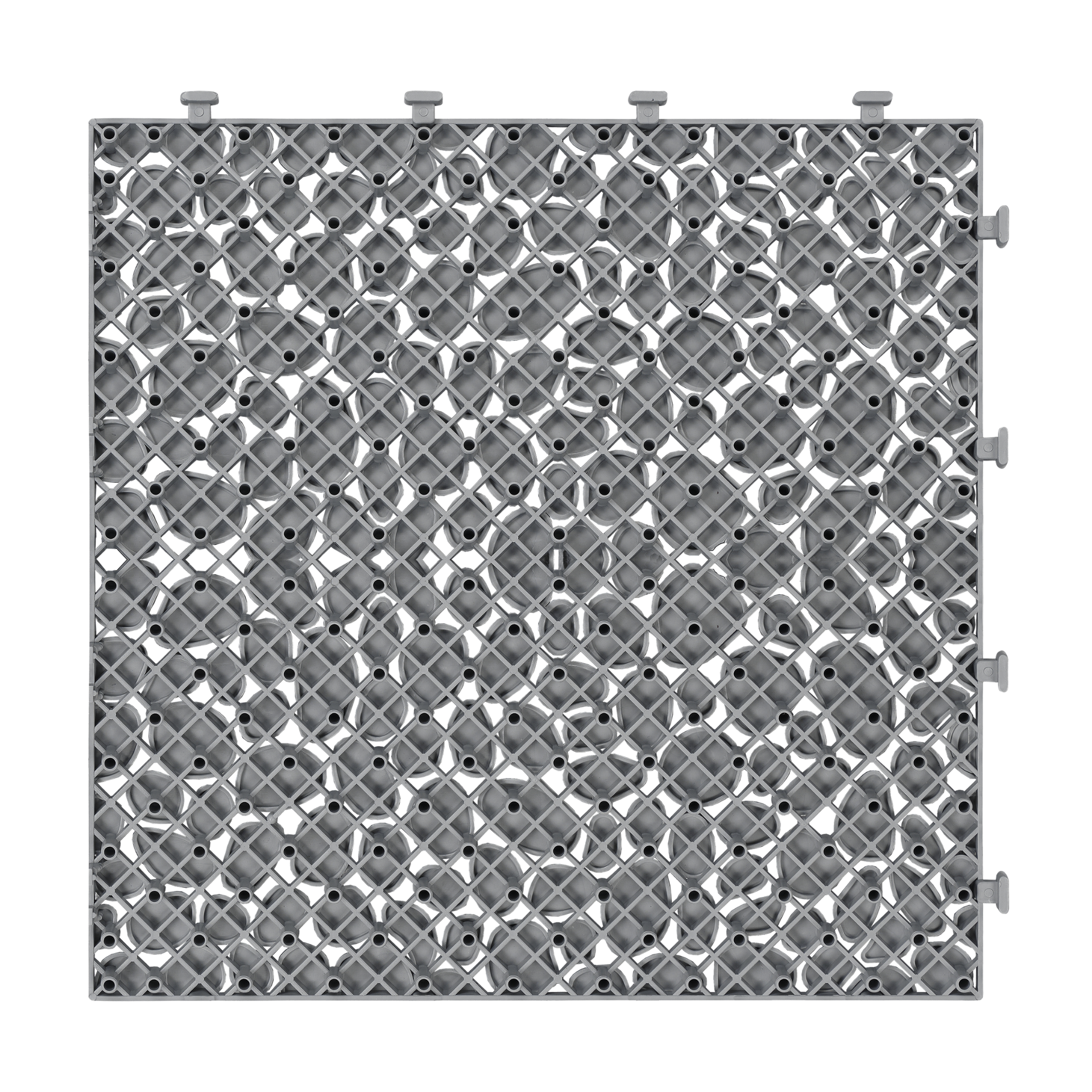 12 x 12 Inch Gray Interlocking Deck Tiles Plastic Waterproof Outdoor All Weather Anti-slip Bathroom Shower Balcony Porch Strong Weight Capacity Upto 440 LBS, Pebble Stone Pattern Pack of 60