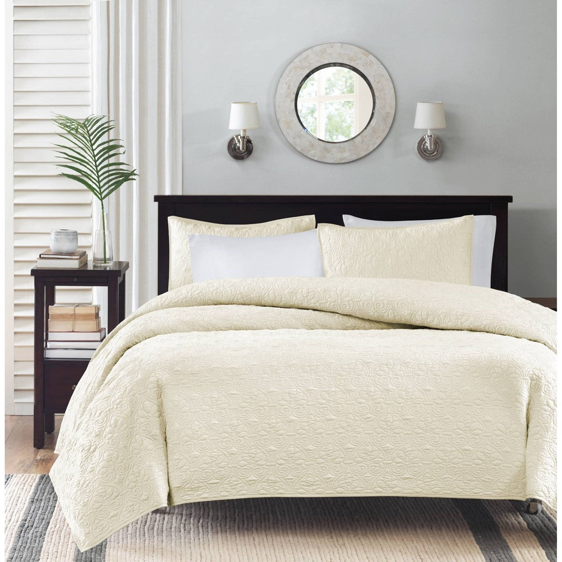Reversible Quilt Set Cream King/Cal King