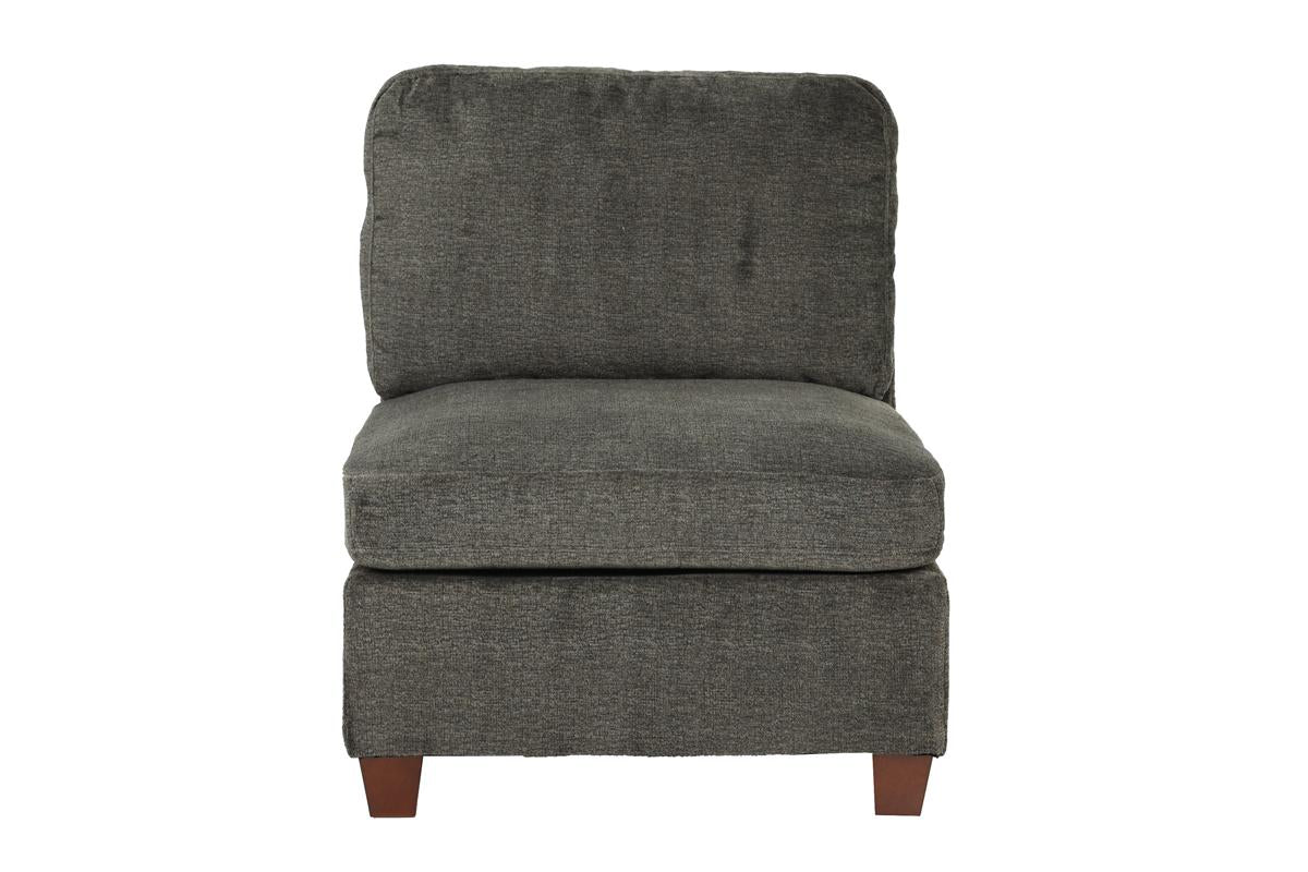 1pc ARMLESS CHAIR ONLY Grey Chenille Fabric Modular Armless Chair Cushion Seat Living Room Furniture