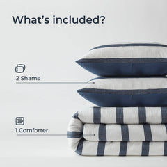 3-Piece King/Cal King Yarn-dyed striped comforter