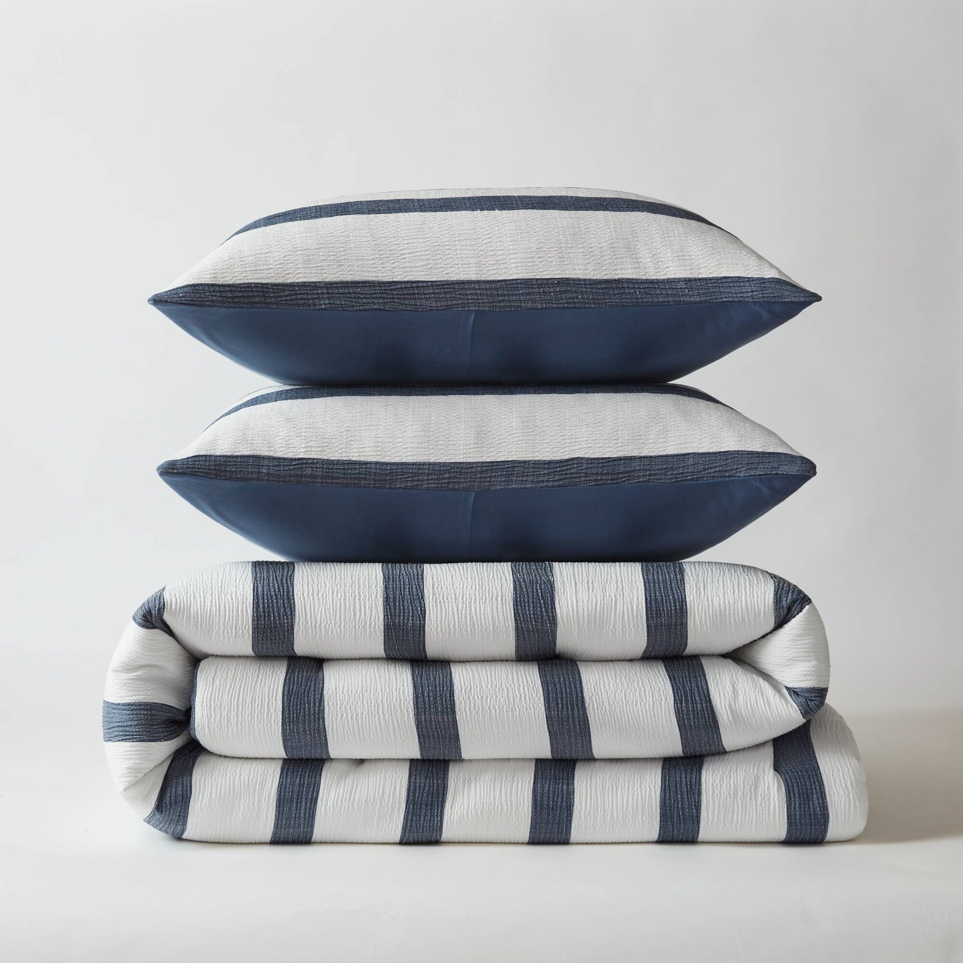 3-Piece King/Cal King Yarn-dyed striped comforter