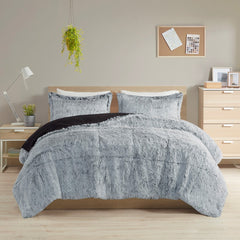 Full/Queen Shaggy Long Fur Comforter Mini Set