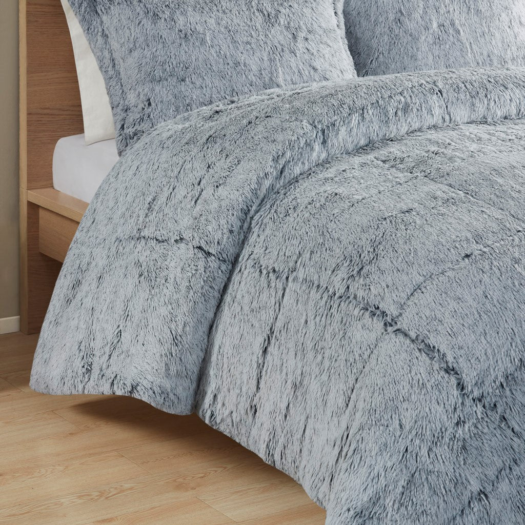 Full/Queen Shaggy Long Fur Comforter Mini Set