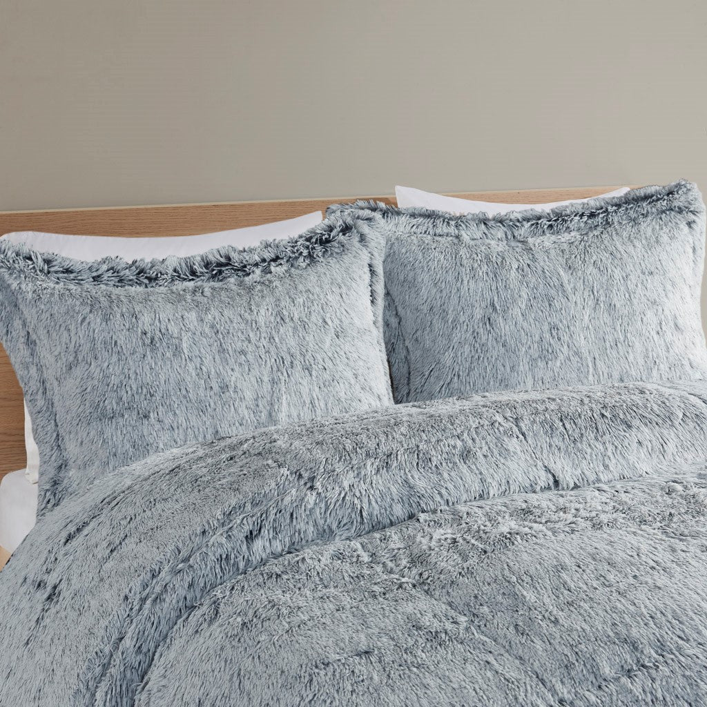 Full/Queen Shaggy Long Fur Comforter Mini Set