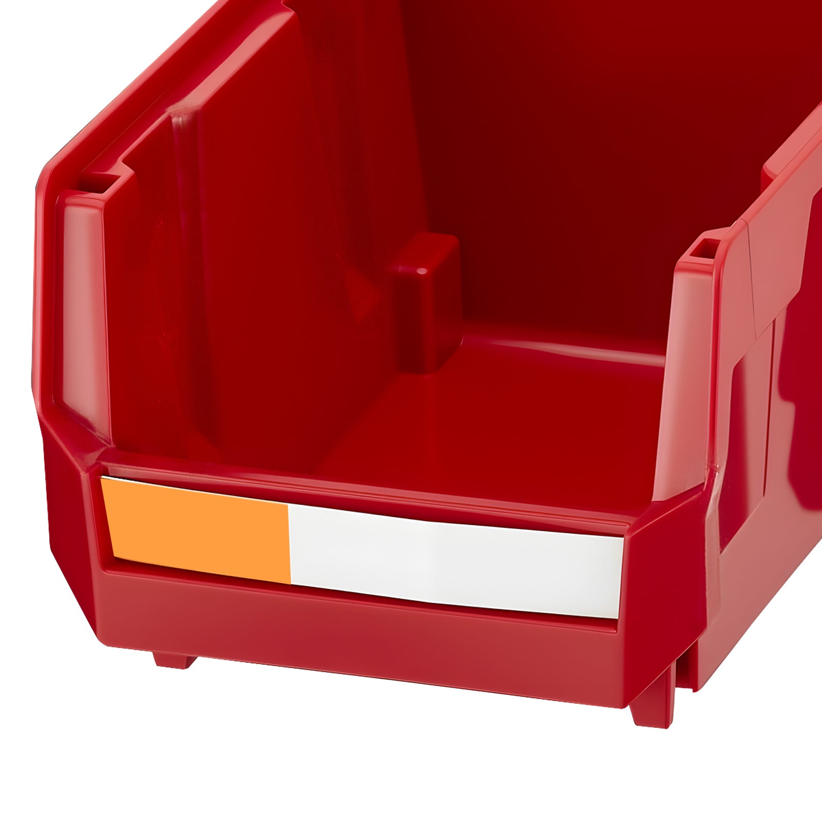 Wall Mounted Storage Bins, 12 Plastic Bins & 3 Metal Rails, Plastic Hanging Stackable Storage Bin for Screws, Nuts, Bolts, Nails, Hardware Tool Organizer for Workshop, Craft Room, Garage, Red
