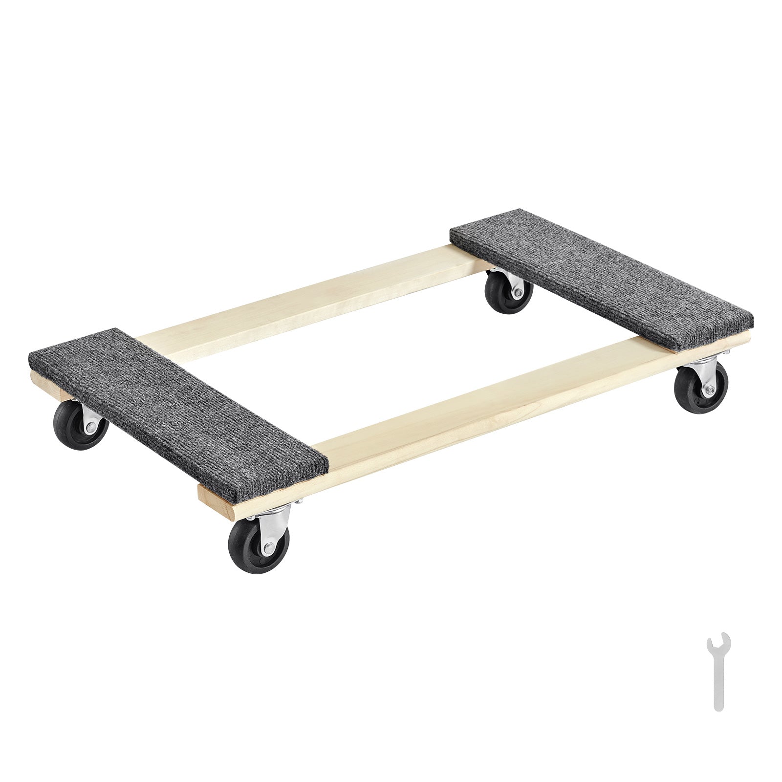 Furniture Dolly, 1000 lbs Load Capacity, 18" x 30", 4 x 3" PP Swivel Casters, Heavy Duty Hardwood Furniture Moving Dolly, Mover's Dolly, Moving Cart with Wheels for Heavy Furniture Home Cleaning