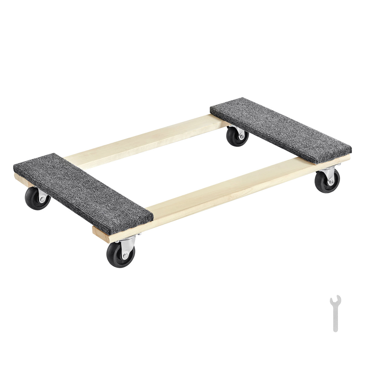 Furniture Dolly, 1000 lbs Load Capacity, 18" x 30", 4 x 3" PP Swivel Casters, Heavy Duty Hardwood Furniture Moving Dolly, Mover's Dolly, Moving Cart with Wheels for Heavy Furniture Home Cleaning