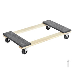 Furniture Dolly, 1000 lbs Load Capacity, 18" x 30", 4 x 3" PP Swivel Casters, Heavy Duty Hardwood Furniture Moving Dolly, Mover's Dolly, Moving Cart with Wheels for Heavy Furniture Home Cleaning