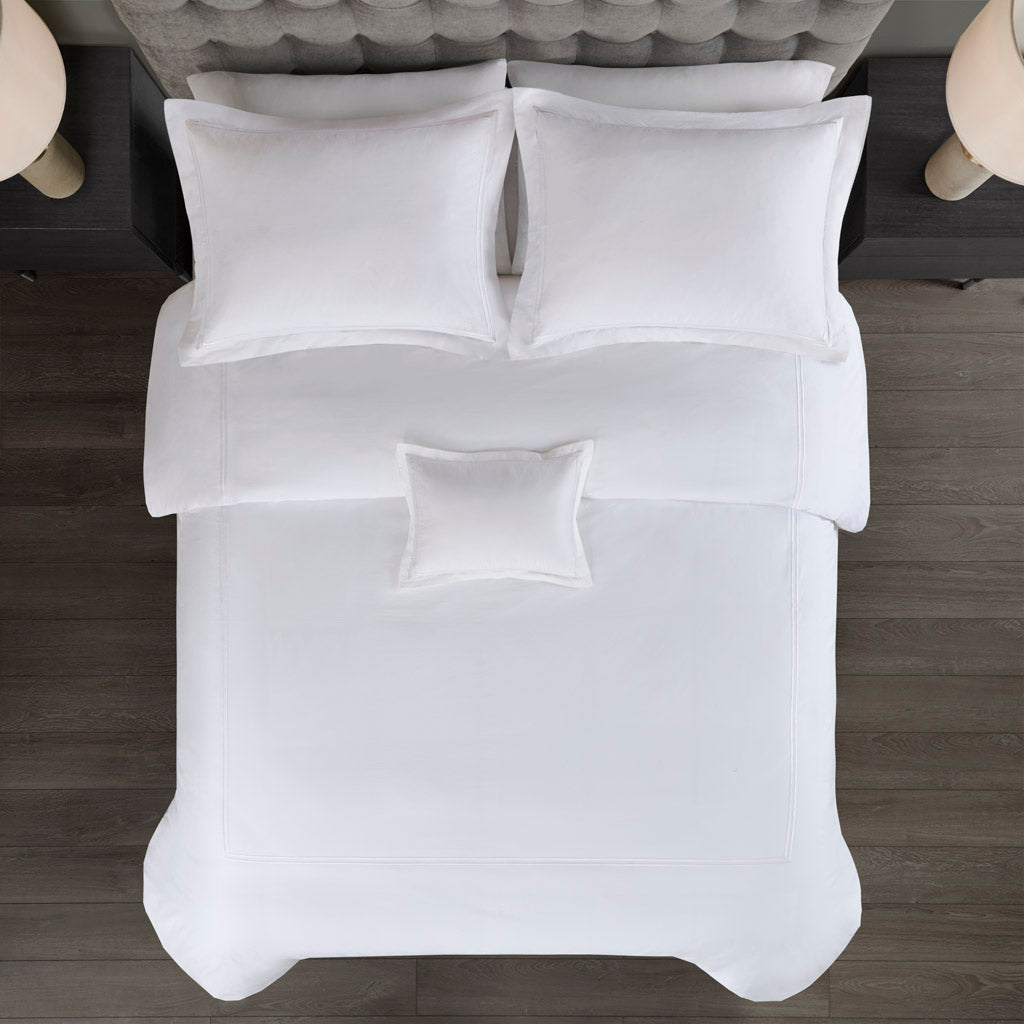 King/Cal King 100% Cotton Sateen Embroidered Comforter Set