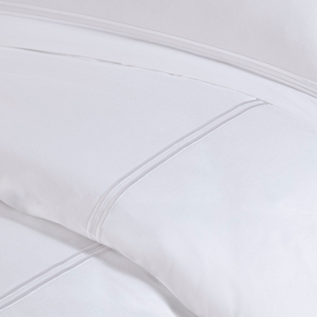 King/Cal King 100% Cotton Sateen Embroidered Comforter Set