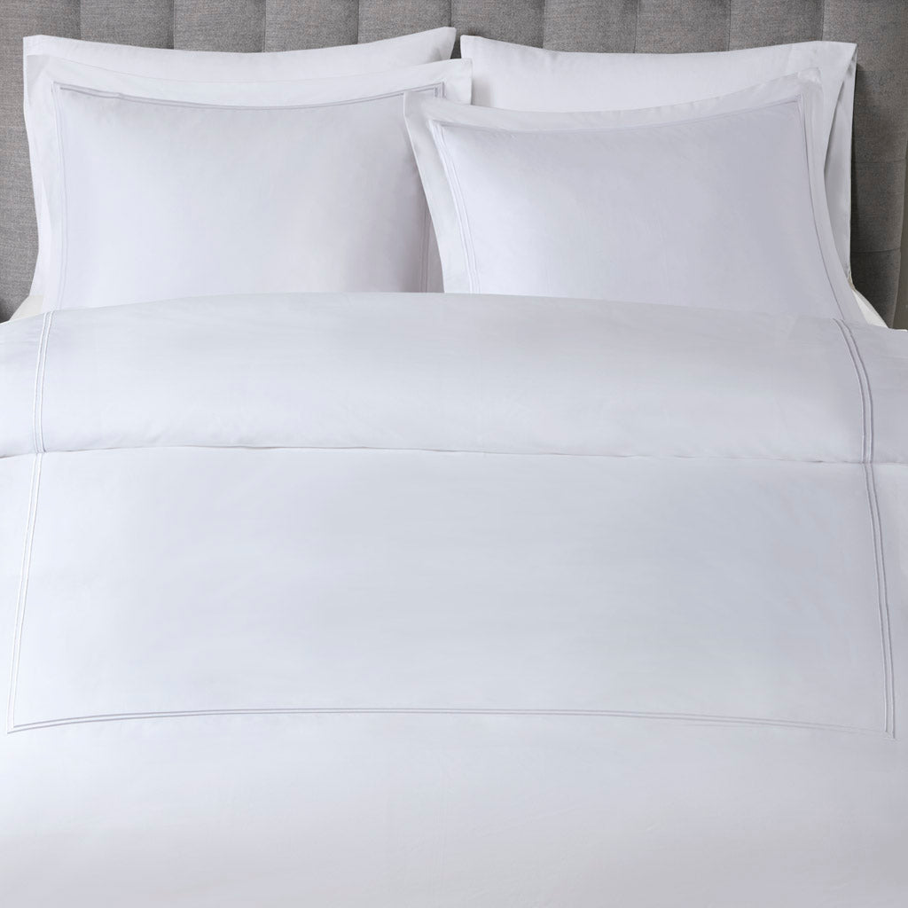 King/Cal King 100% Cotton Sateen Embroidered Comforter Set