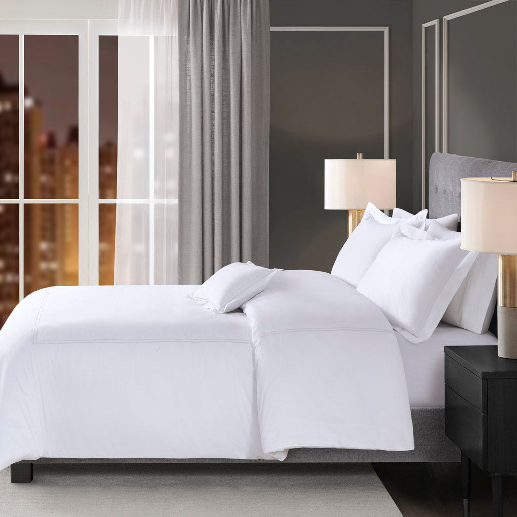 King/Cal King 100% Cotton Sateen Embroidered Comforter Set