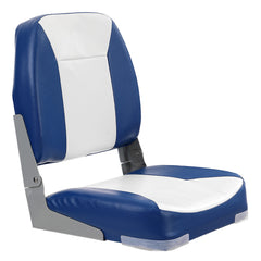 Boat Seat, 18.9" Low Back Boat Seat, Folding Boat Chair with Thickened Sponge Padding and Hinge, Fold-Down Boat Captain Chair for Fishing Boat, Sightseeing Boat, Speedboat, Canoe, 1-Piece