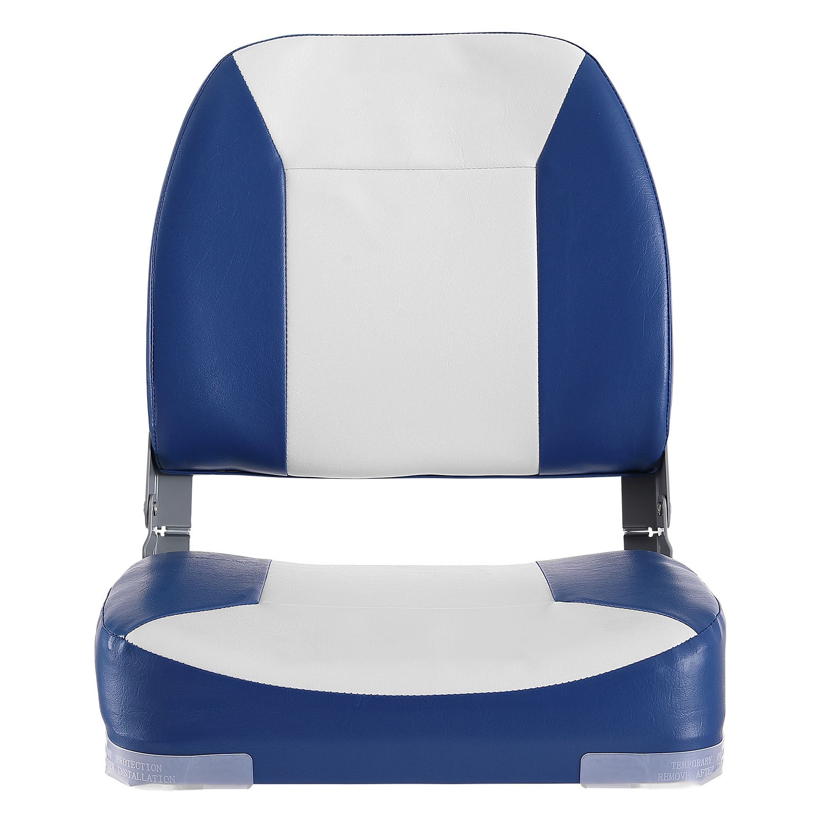Boat Seat, 18.9" Low Back Boat Seat, Folding Boat Chair with Thickened Sponge Padding and Hinge, Fold-Down Boat Captain Chair for Fishing Boat, Sightseeing Boat, Speedboat, Canoe, 1-Piece