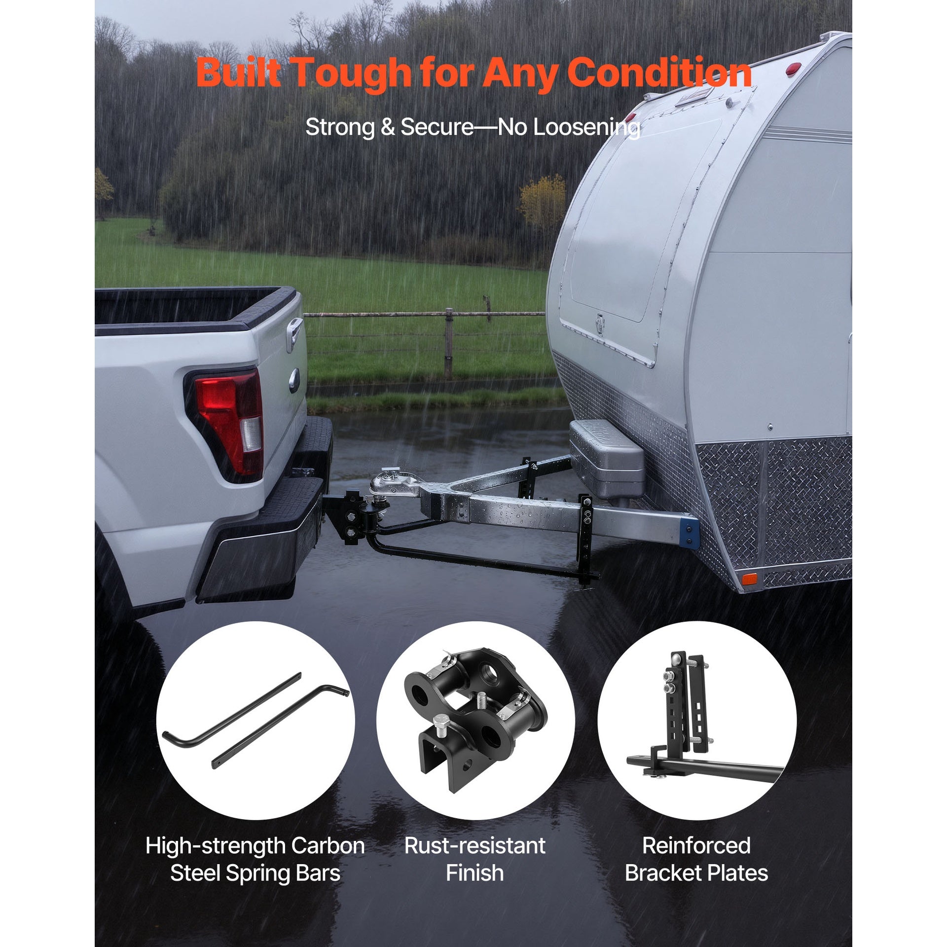 Weight Distribution Hitch, 14000 lbs Max Towing & 1400 lbs Max Tongue, Weight Distributing Hitches Kit with Sway Control Includes 2 in Shank & 2-5/16 in Ball, Load Leveling Hitch for Trailers