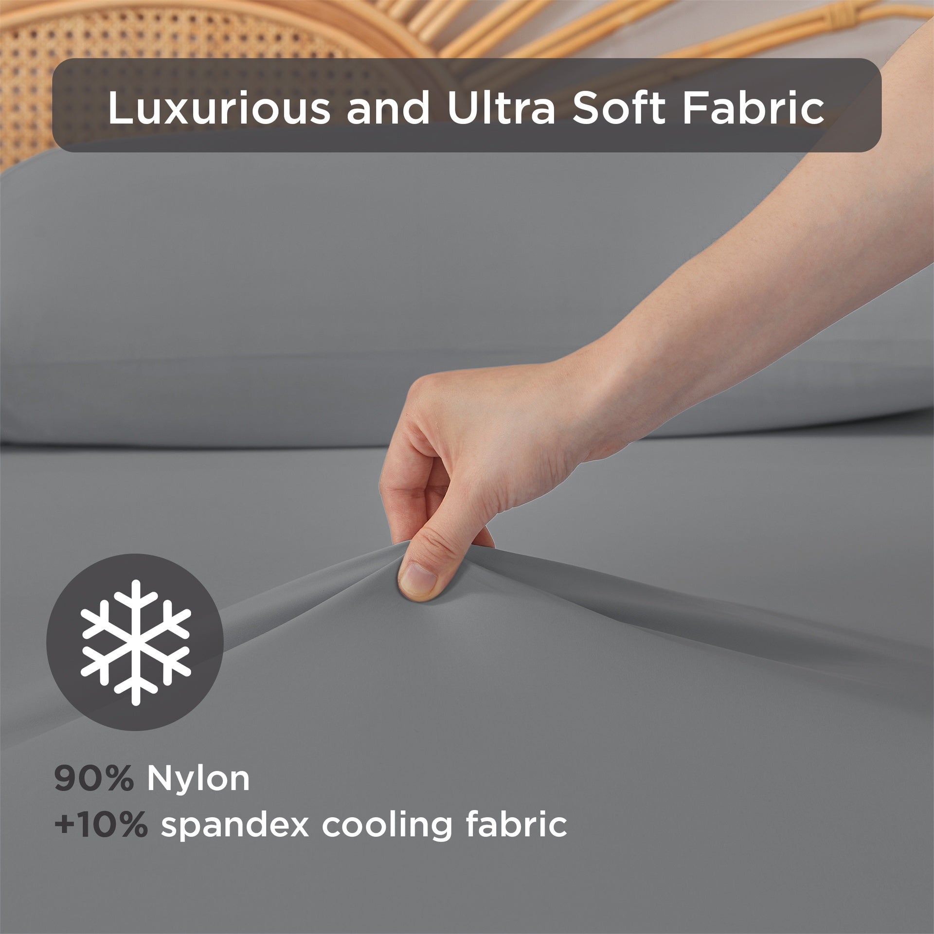 3-Piece King Cooling 3pc Sheet Set,Gray