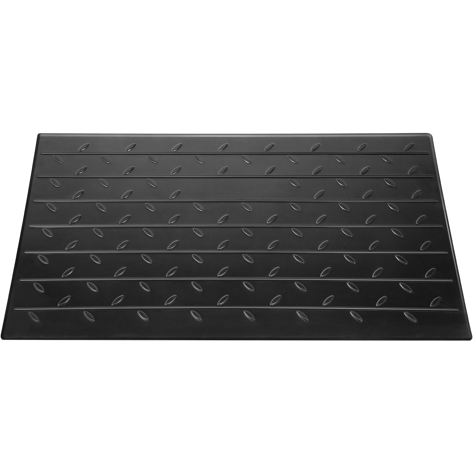 Rubber Threshold Ramp, 2.6" Rise Threshold Ramp Doorway, 3 Channels Cord Cover Rubber Solid Threshold Ramp, Transitions Rubber Angled Entry Rated 2200Lbs Load Capacity for Wheelchair and Scooter