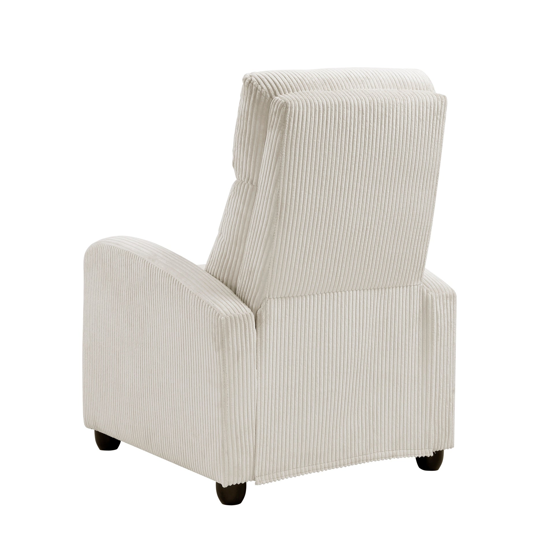 Modern Push Back Recliner Chair Beige Soft Corduroy Upholstery Comfort Solid Wood Living Room Furniture 1pc