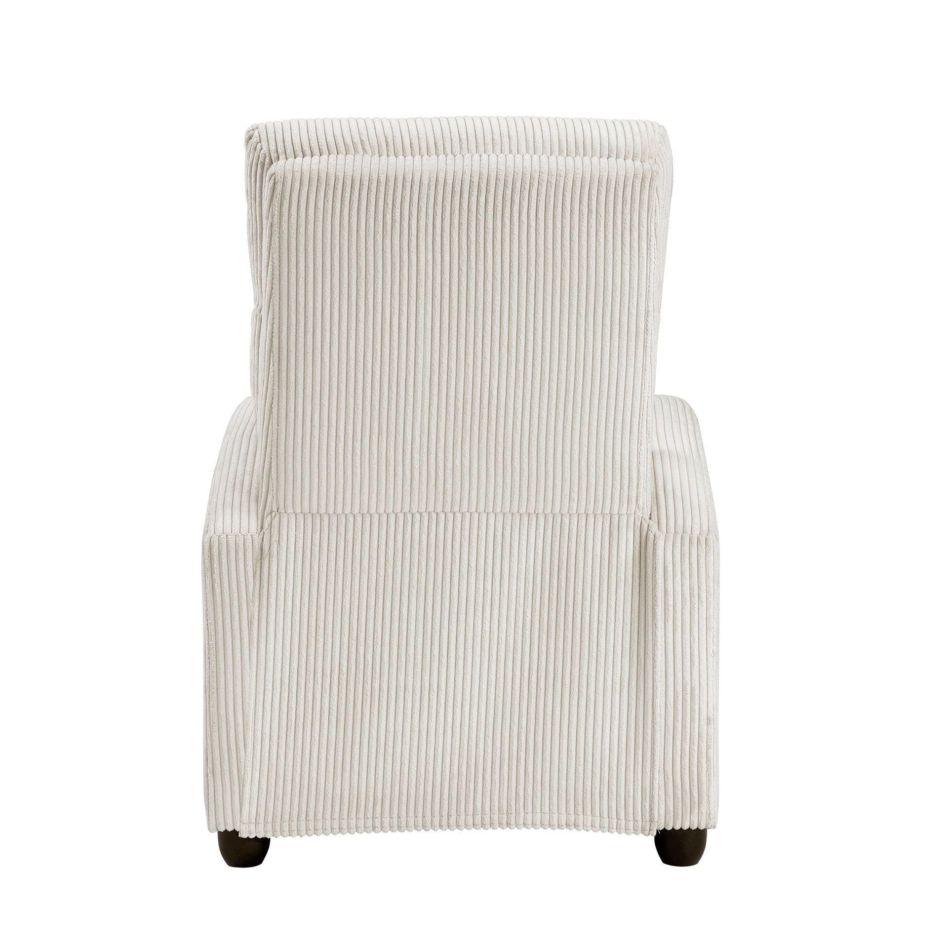 Modern Push Back Recliner Chair Beige Soft Corduroy Upholstery Comfort Solid Wood Living Room Furniture 1pc