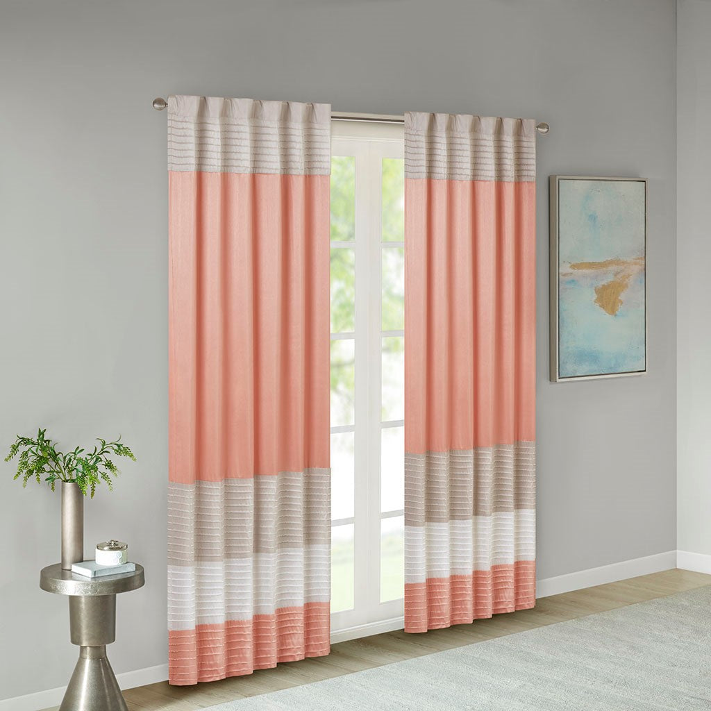 Polyoni Pintuck Curtain Panel(Only 1 Pc Panel)