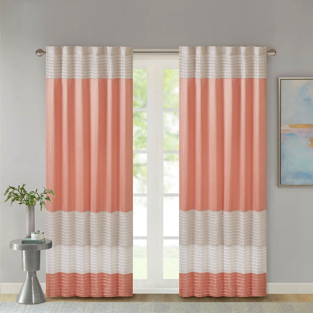 Polyoni Pintuck Curtain Panel(Only 1 Pc Panel)