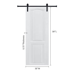 CNC crafted modern door 3/4" thick 38 in. x 84 in. MDF White Barn Sliding Door With Hardware kit