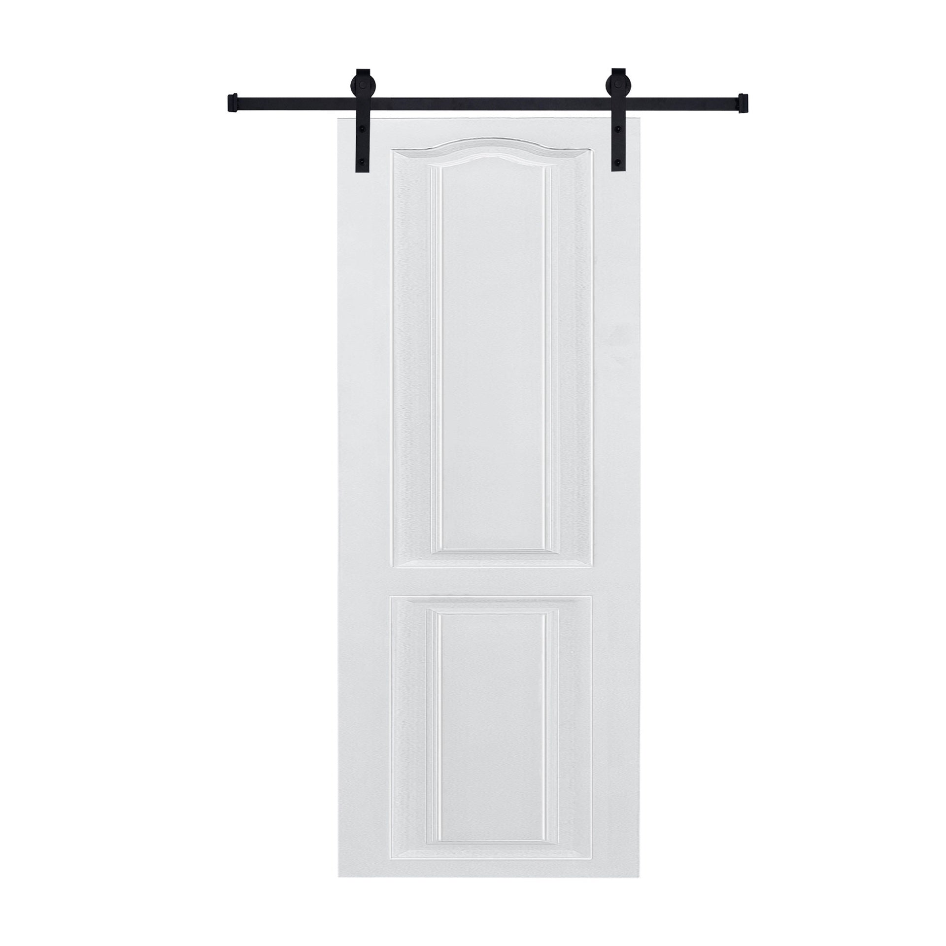 CNC crafted modern door 3/4" thick 32 in. x 84 in. MDF White Barn Sliding Door With Hardware kit