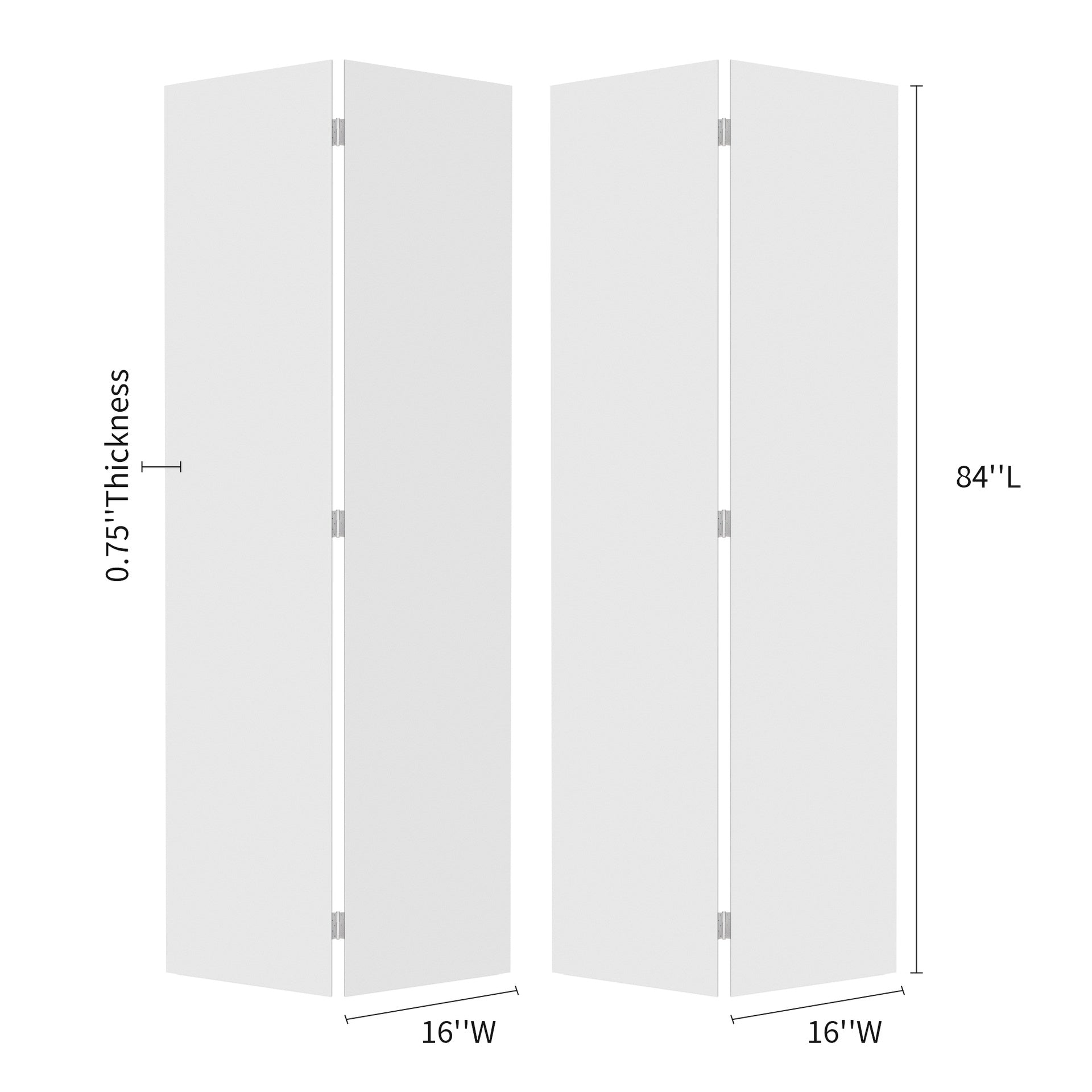 18Double Modern flat panel 32 in. x 84 in. Solid Core White Finished Vinyl bi-fold door With Hardware kit
