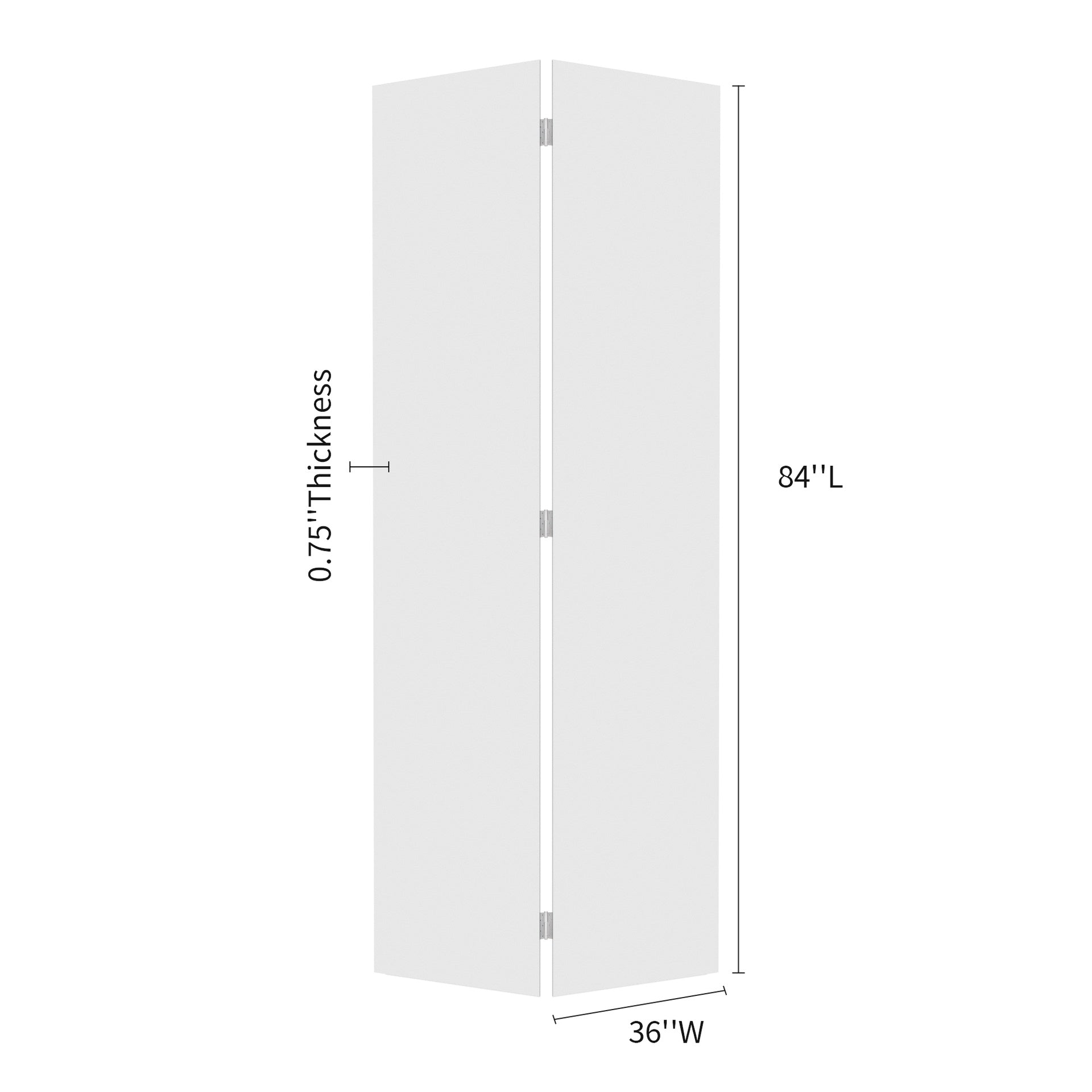 18Modern flat panel 72 in. x 84 in. Solid Core White Finished Vinyl bi-fold door With Hardware kit