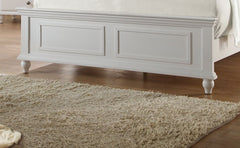 White Color Queen Size Bed Bedroom Furniture High Panel Headboard Footboard Plywood 1pc Bedframe