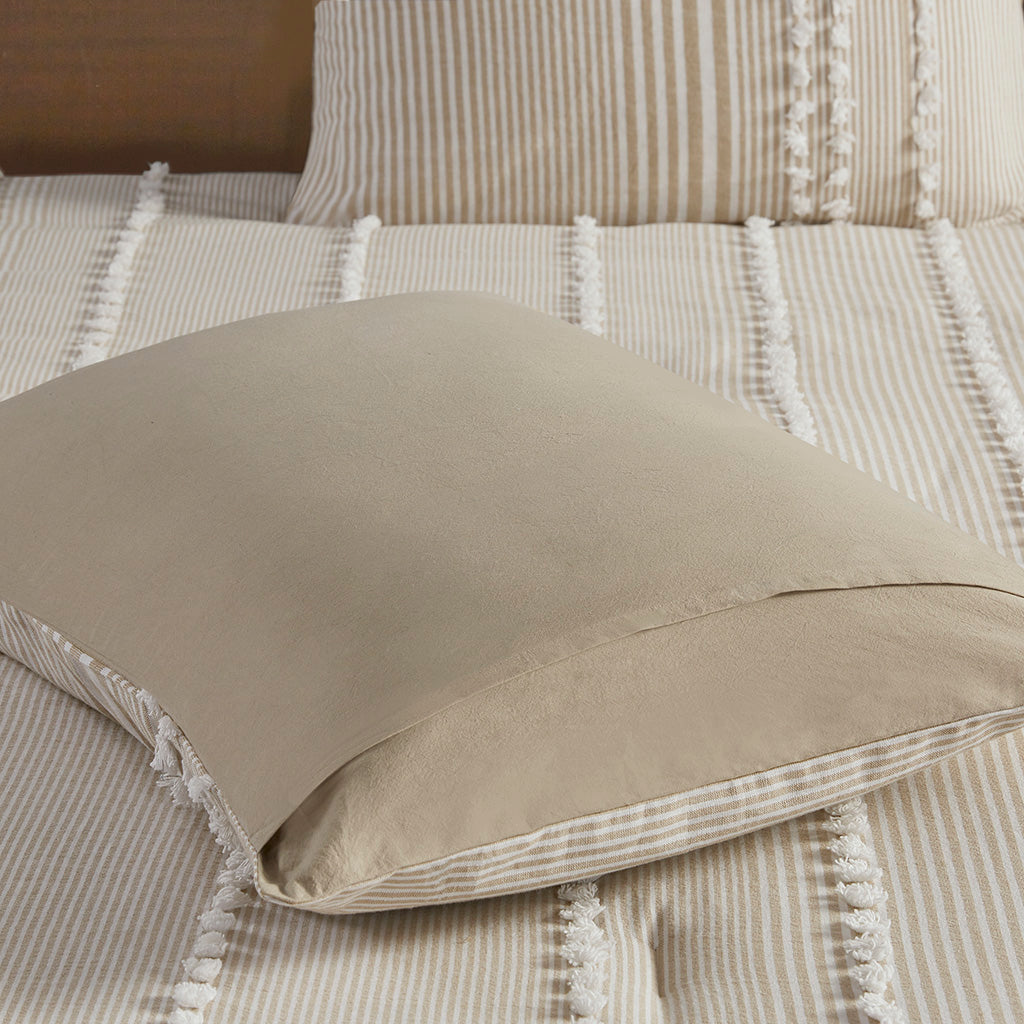 King 3 Piece Cotton Yarn Dyed Comforter Set