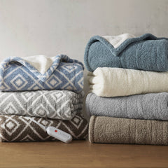 1 PCS 50x60" Dream Soft Heated Throw Grey Geo