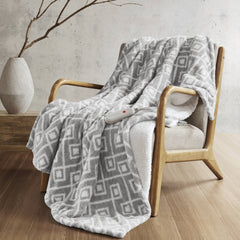 1 PCS 50x60" Dream Soft Heated Throw Grey Geo