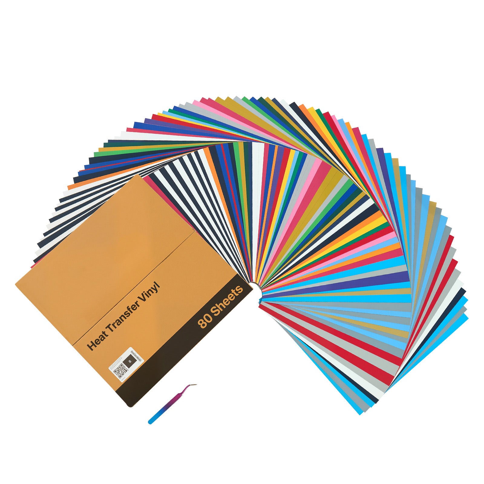 Heat Transfer Vinyl HTV Iron on Vinyl Bundle 80 Pack 12 x 12 in Multicolor