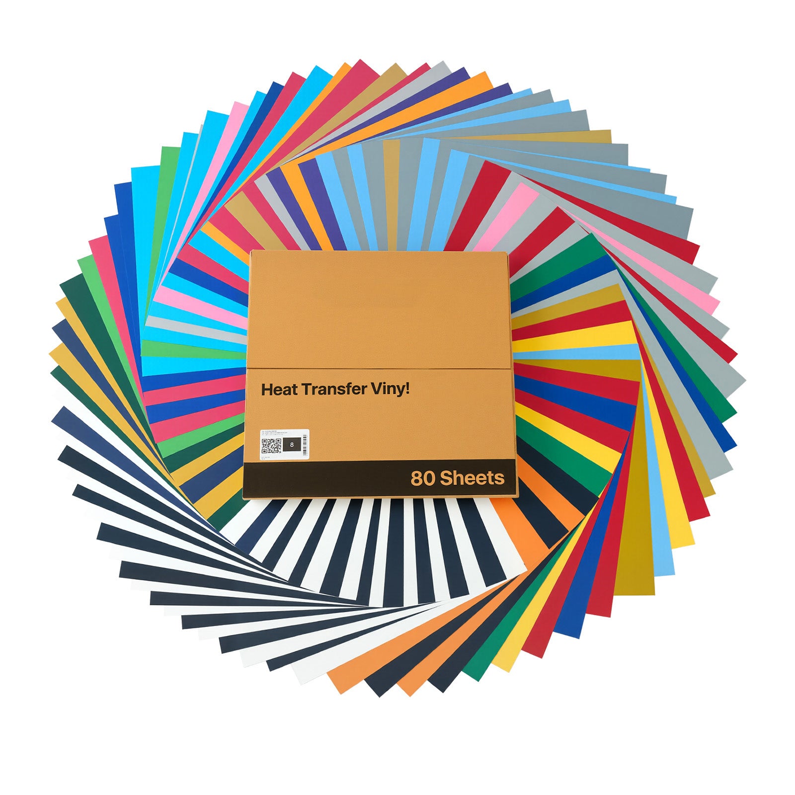 Heat Transfer Vinyl HTV Iron on Vinyl Bundle 80 Pack 12 x 12 in Multicolor
