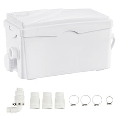 Macerator Pump, 350W, 6000 L/h Flow, 23 ft/7 m Head, Macerator Sewerage Sump Pump with 3 Water Inlets for Basement, Kitchen, Sink, Shower, Bathtub, Laundry Waste Water Disposal Upflush Machine