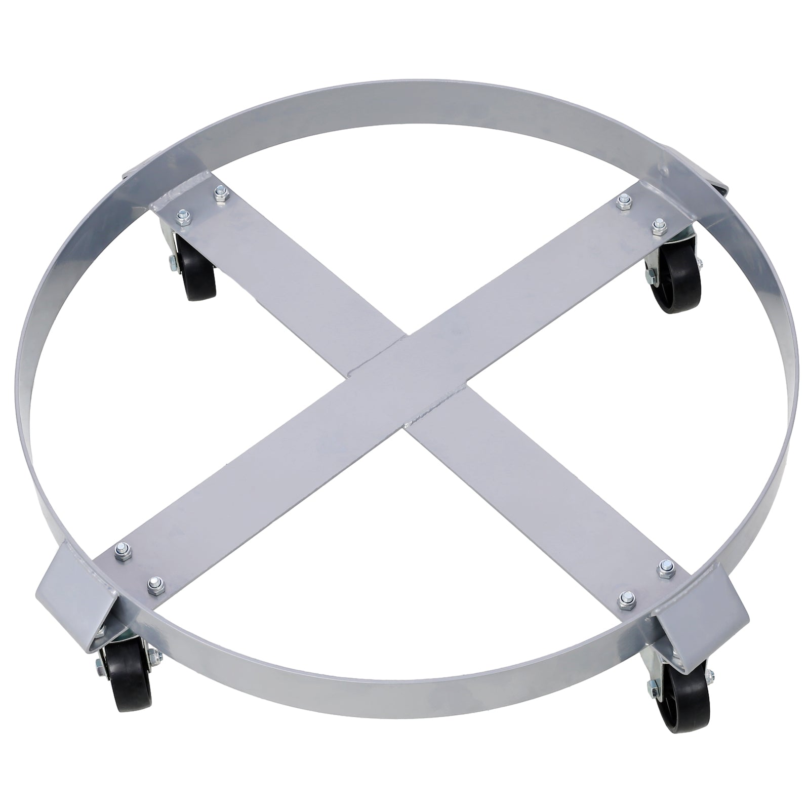 2Pcs Drum Dolly for 55 Gallon Drums,Barrel Dolly with 4 Swivel Caster Wheels,Heavy Duty Steel Frame Drum Cart with Brake for Workshops, Factories, Warehouses